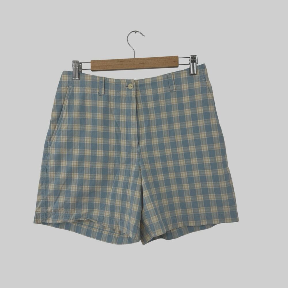 Vintage Ralph Lauren 8 LRL Shorts Plaid Logo Cotton High Rise Womens READ
